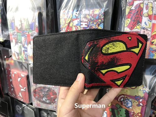 Superhero Series Logo Anime Peripheral Avengers Short PVC Bifold Wallet