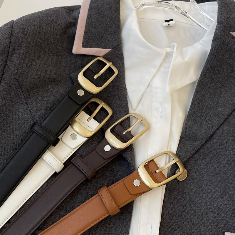 Minimalist Women's Leather Belt For Jeans And Suit Trousers_voghion.com