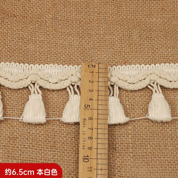 No. 3-6.5cm-Original White-Cross Broom Curtain Lace Tassel