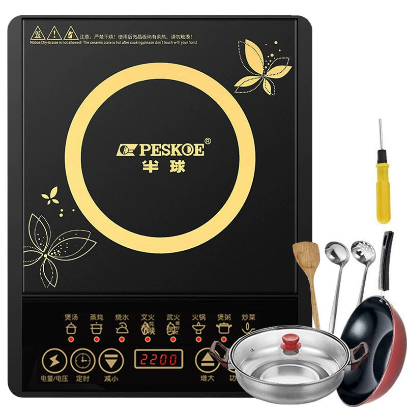 Сковороды-индукционные PESKOE 2200W, сенсорный управляемый экран, многофункциональная электрическая плита