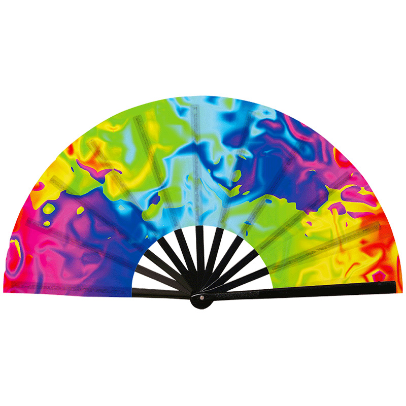 Abanico Plegable de Kung Fu de Plástico, Colorido, para Conciertos y Fiestas