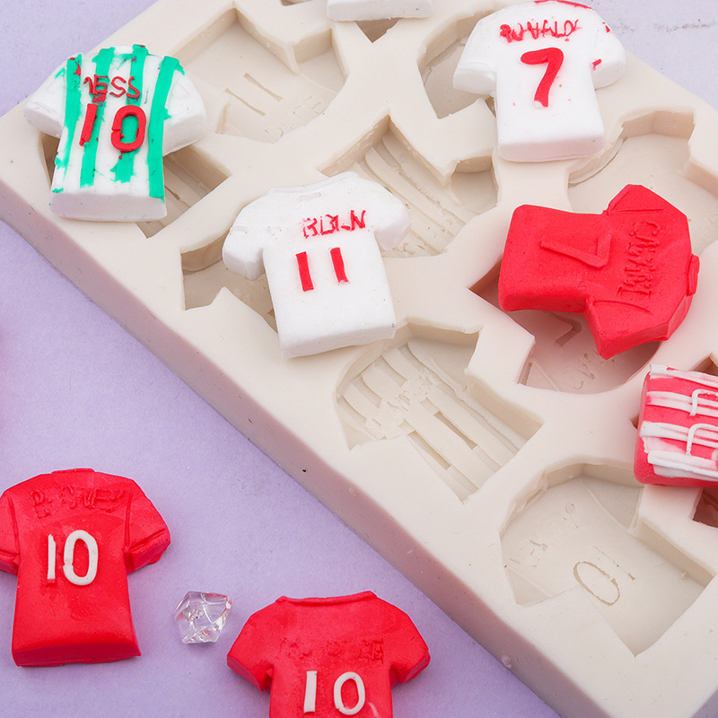 Molde para hornear deportes Jersey fondant molde de silicona chocolate caramelo galleta pastel molde epoxi
