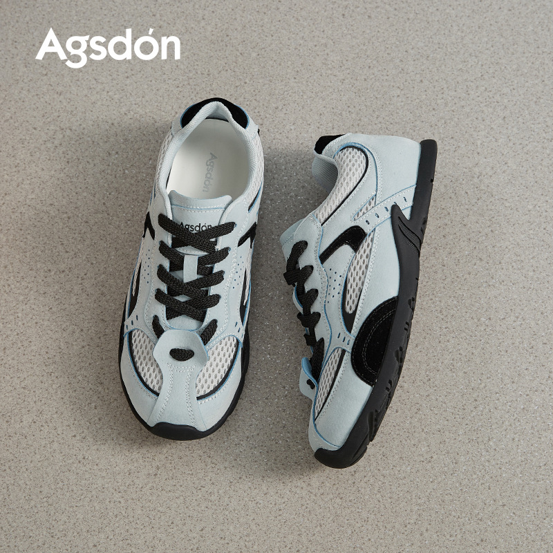 Augu Shi Dengde zapatos de entrenamiento 2025 nuevos zapatos de verano de fondo plano de niebla azul zapatos de carreras ligeros Gump zapatos deportivos casuales