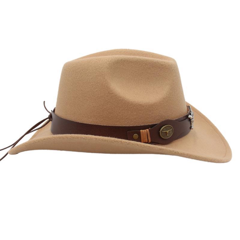 Daily Occasion cotton polyester Material Unisex Ethnic Style Horns Curved Eaves Felt Hat