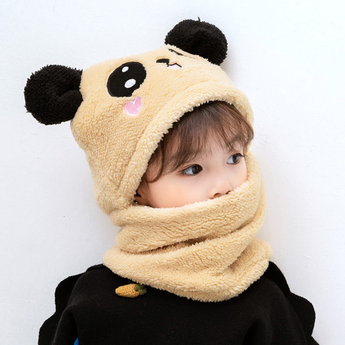Children's Hat Autumn and Winter for Boys and Girls, Ear Protection Hat with Scarf, Cute and Adorable, Baby Ear Fleece Hat, Warm and Windproof