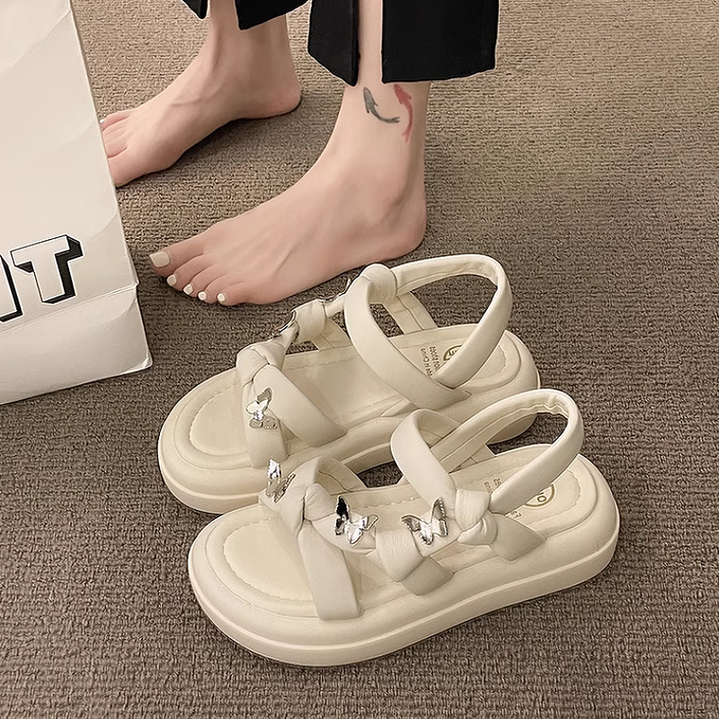 Zapatos de playa de moda para niñas versátiles verano 2026 nuevos niños huecos zapatos de princesa mariposa zapatos romanos image 7