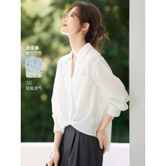 通勤衬衫蕾丝花边高级感通勤V领衬衫2025秋季款