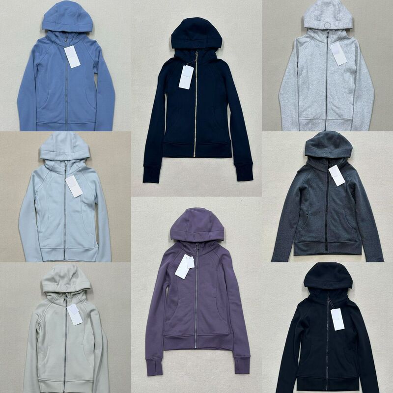 Lulu Same Style Scuba Same Color Slim Fit Fleece-Lined Hooded Sweatshirt Jacket with Headphone Hole/Pocket High Version Hoodie Lulu Same Style Scuba Same Color Slim Fit Fleece-Lined Hooded Sweatshirt Jacket with Headphone Hole/Pocket High Version Hoodie