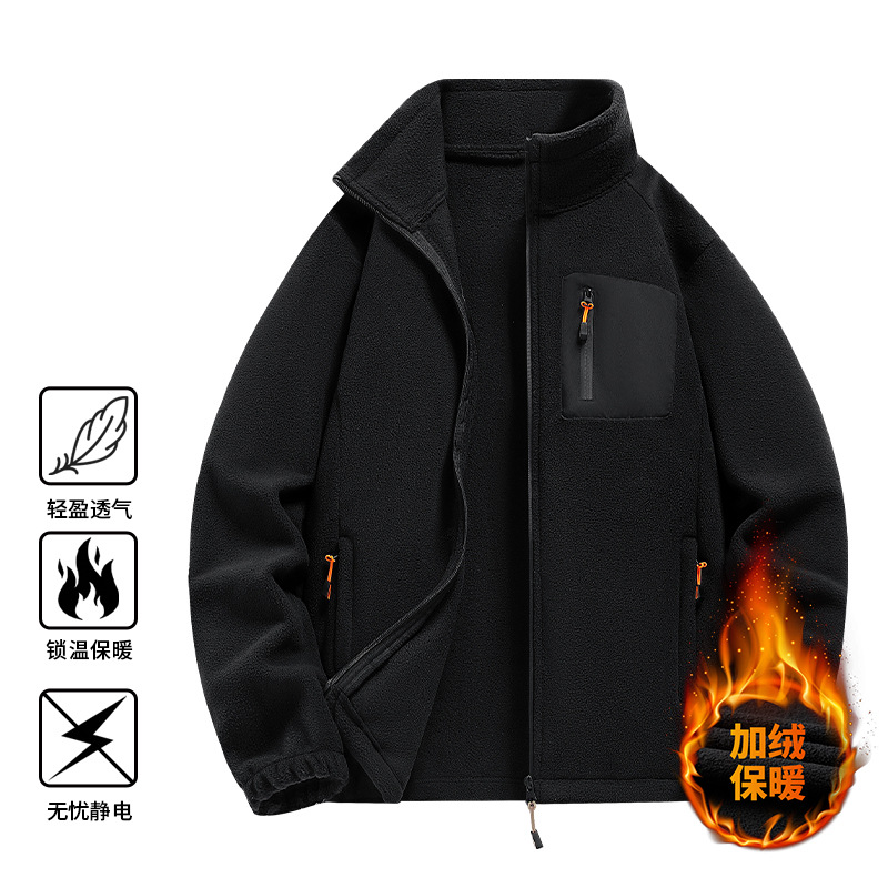 Otoño y invierno nuevo tipo de chaqueta de terciopelo para hombres y mujeres con terciopelo caliente de cuello relajado de grano de agitación casual chaqueta de terciopelo para hombres