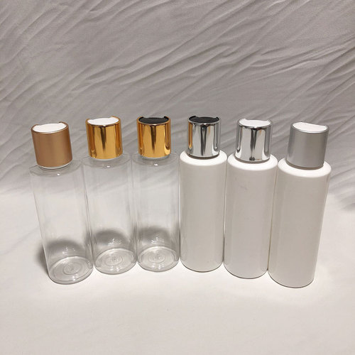 120ml flat shoulder gold and silver anodized aluminum Qianqiu cap shampoo lotion shower gel pure dew plastic bottle