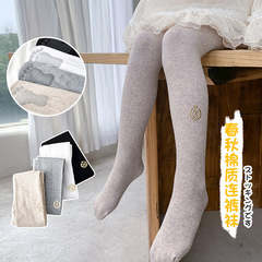 2023 Spring New Cotton Twist Little Feet Hot Flower Badge Children's Pantyhose Girls' Leggings for Outerwear