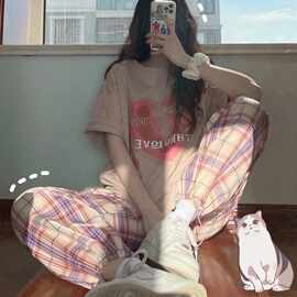 夏季洋气可盐可甜俏皮网红炸街轻熟风学生少女穿搭阔腿裤两件套装