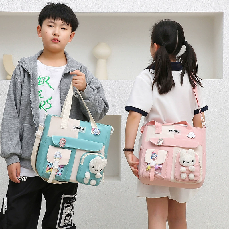 School shoulder bag, handheld capacious waterproof one-shoulder bag for elementary students, 0.42 kg