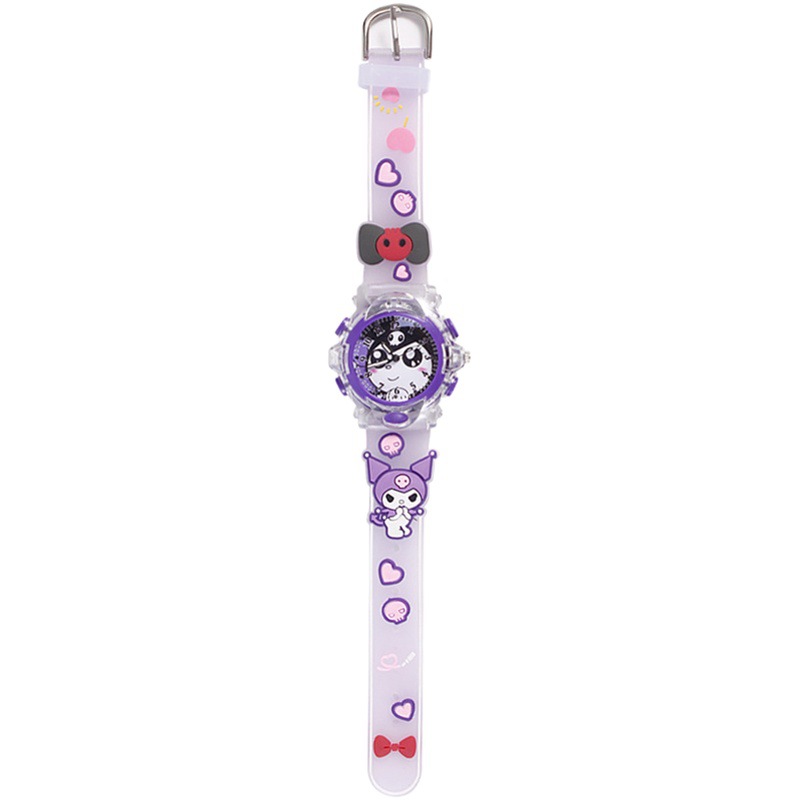 3D cartoon watch Sanrio colorful luminous children's quartz watch melody KT cat student pointer watch