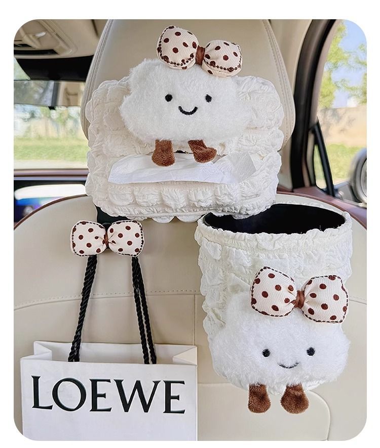 Car-mounted tissue box, car trash bin, hanging tissue bag for women, car tissue box hanging bag, sun visor seat decoration