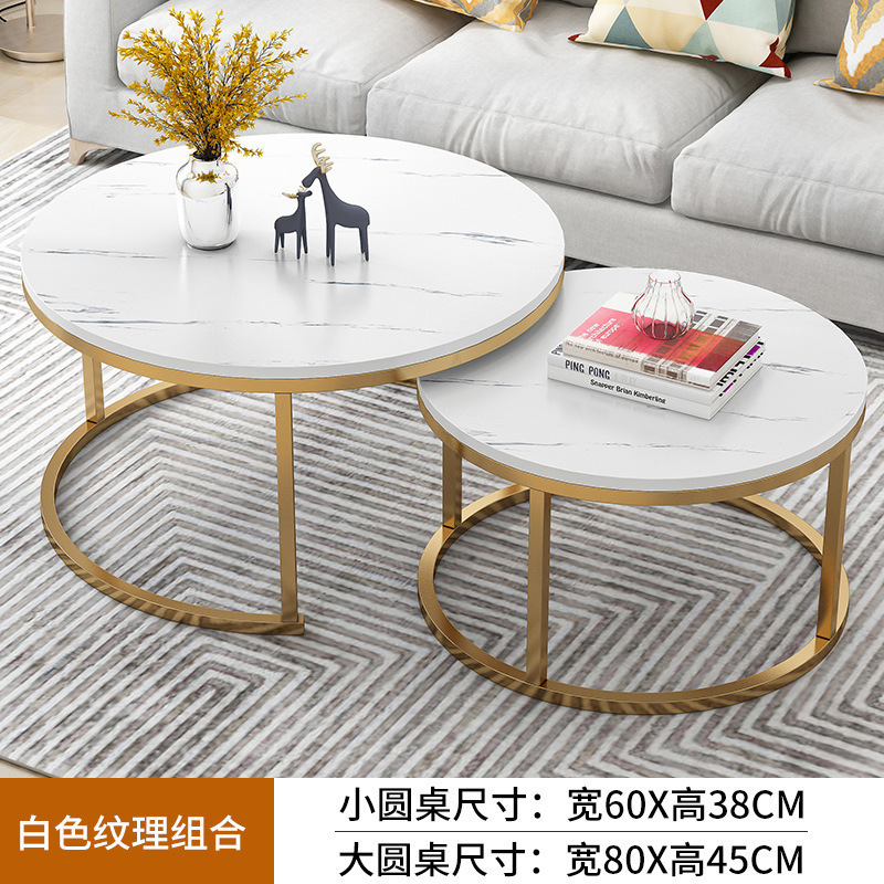 圆形茶几组合客厅家用新款小户型极简轻奢高级感简约现代折叠桌子|undefined