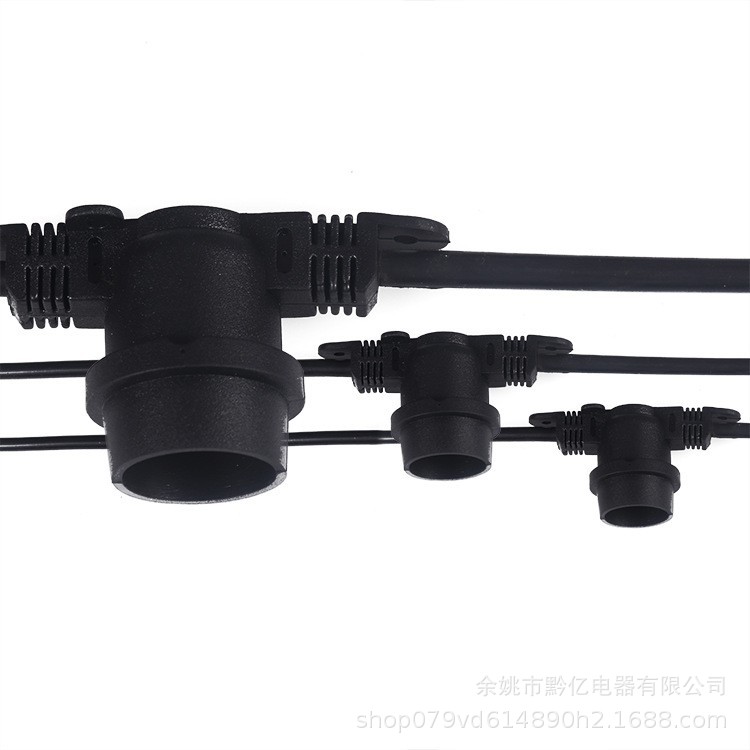 欧规灯串线室外防水跑马灯串线E27防水S14灯头线G40防水灯串线