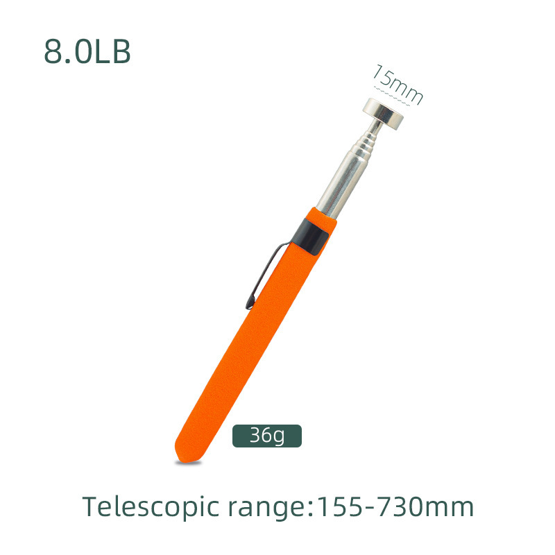 Recogida magnética de dimensión profunda Varilla de imán magnético Varilla de extensión telescópica Herramienta de reparación de automóviles Espejo cuadrado Espejo redondo Cabeza de linterna