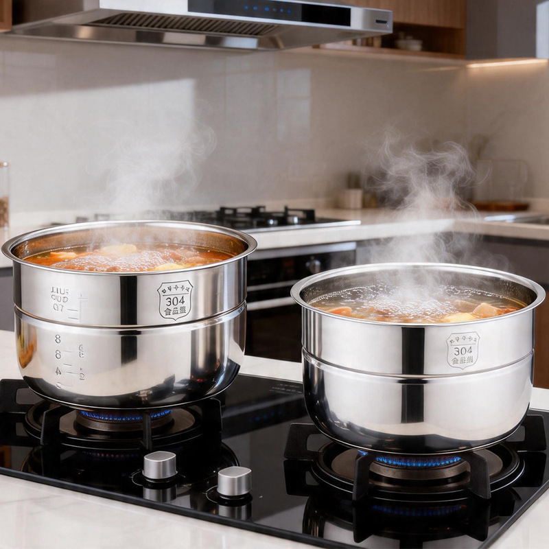 304 stainless steel soup pot for gas stoves, suitable for home and commercial use, with food-grade inner lining for cooking and stewing, large capacity 304 stainless steel soup pot for gas stoves, suitable for home and commercial use, with food-grade inner lining for cooking and stewing, large capacity