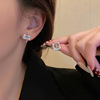 Small design earrings, fashionable silver needle from pearl, silver 925 sample, wholesale