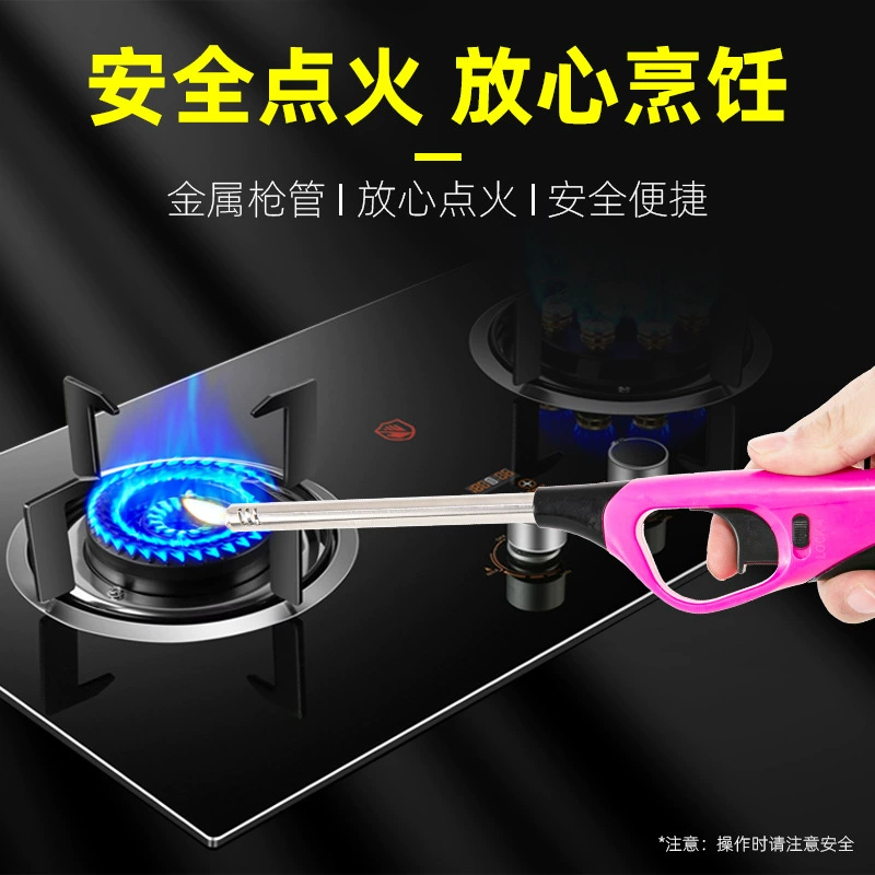 Газовая горелка для дома, зажигалка для газовой плиты, зажигалка для барбекю с удлиненным наконечником, надувная импульсная зажигалка