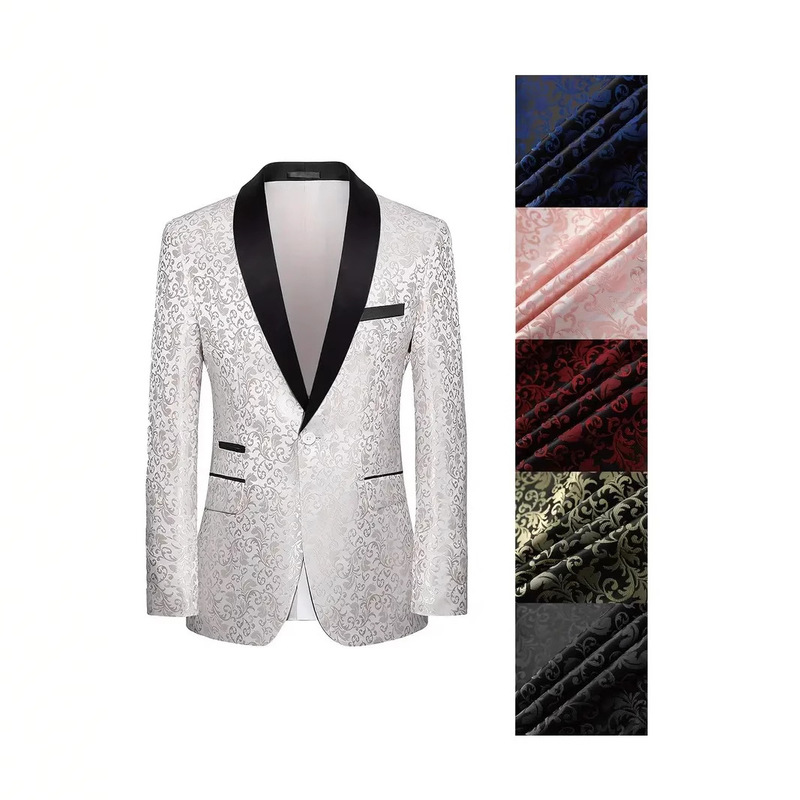 Cross-border Foreign Trade Flower Printing Fashion Slim Men's Suit Evening Stage Performance Dress European and American Wedding Formal Cross-border Foreign Trade Flower Printing Fashion Slim Men's Suit Evening Stage Performance Dress European and American Wedding Formal