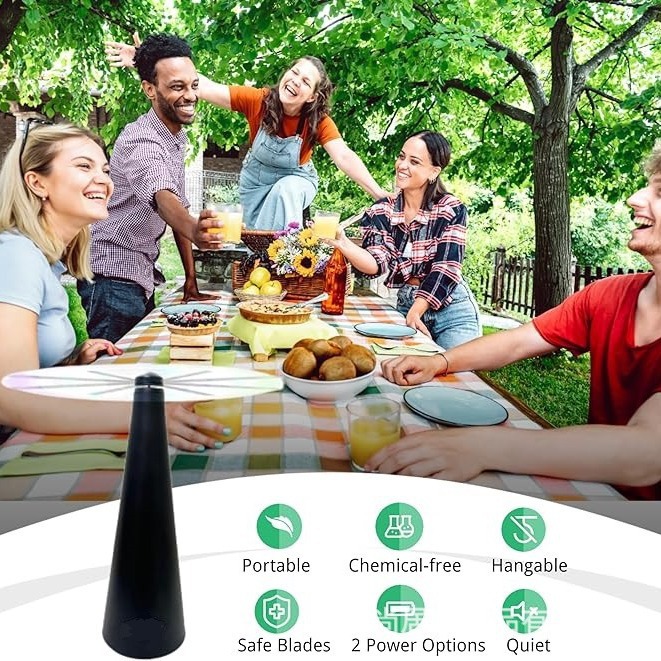 Cross-Border Direct Sales Multi-Functional Fan Blade Fly Repellent, Outdoor Mosquito Repellent Device, Automatic Fly Catcher to Catch Flies and Repel Mosquitoes