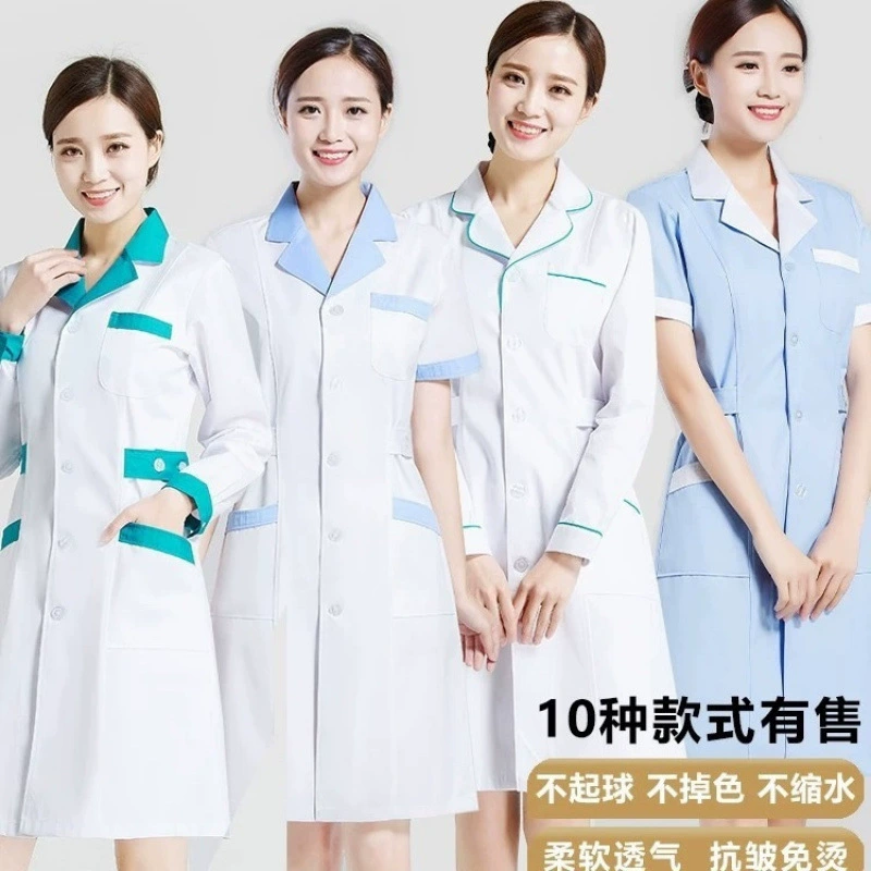 Белое пальто для аптеки, летняя тонкая одежда с короткими рукавами для врачей, униформа медсестры с длинными рукавами для мужчин и женщин, рабочая одежда для больничной аптеки