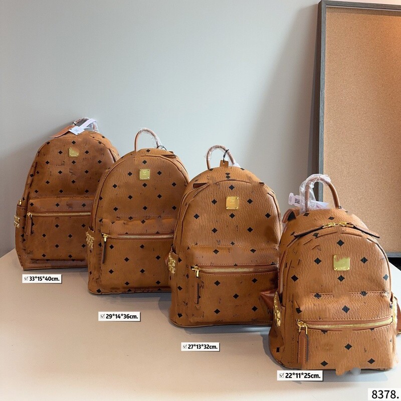 M Brand C High-Quality Backpack Genuine Leather Lv Women's Bag Side Studs Travel Backpack Mini Small Medium Large Unisex