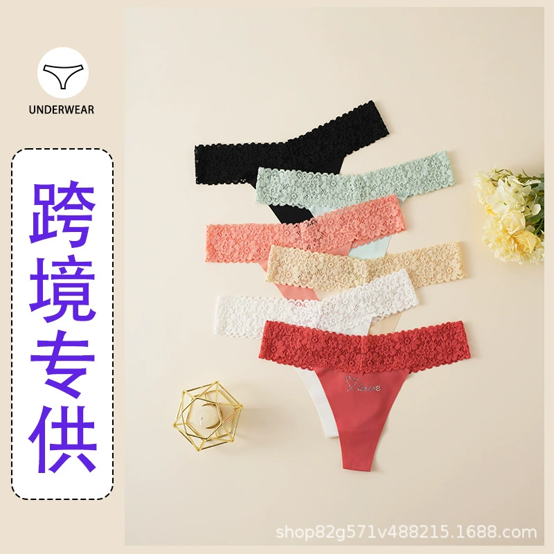 Сексуальные дышащие брюки, underwear, европейский стиль, с вышивкой, плюс размер