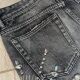 Cross-border factory direct European and American personality trendy street rhinestone decorative Denim shorts men's high street niche all-match