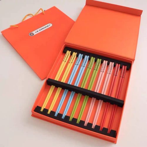Cool color enamel chopsticks household antibacterial, high temperature resistant and mildew proof chopsticks gift box colorful high-looking gift set