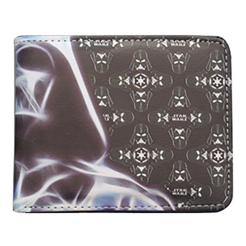 Cartera de Star Wars alrededor del cine y la televisión, guerrero negro, soldado blanco, cartera corta de dos plegados, cartera PU para hombres adolescentes