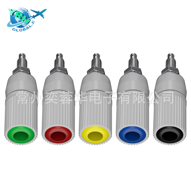 高压双色接线柱M3*48铜尾部带4mm香蕉插座接线端子J50012含税