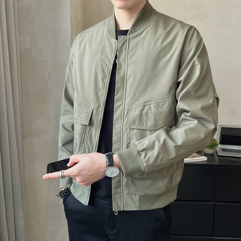 QFV507045555501<2 High-Quality Spring And Autumn Collar Workwear Casual Jacket Trendy Short Pilot Baseball Clothing Men's Coat_voghion.com