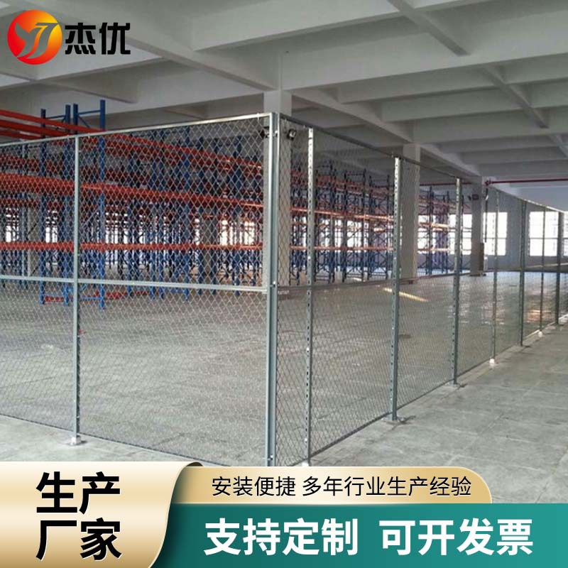 仓库车间隔离铁丝网带门金属丝网工厂设备防护围栏护栏网车间专用
