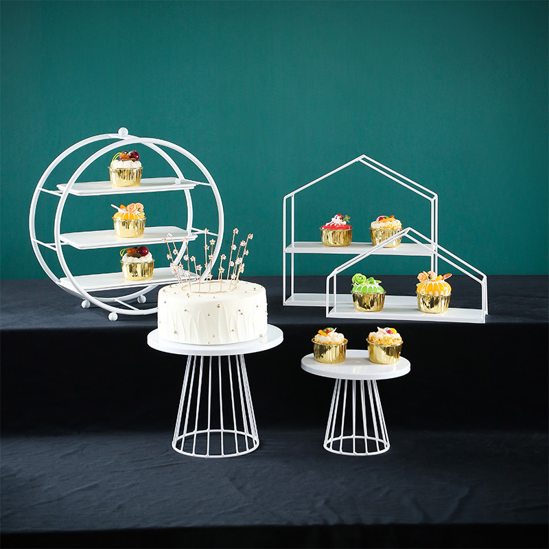 Tabla de postres de boda portapaste combinación set set de hierro forjado europeo 13 piezas set de decoración de bandeja West Point image 29