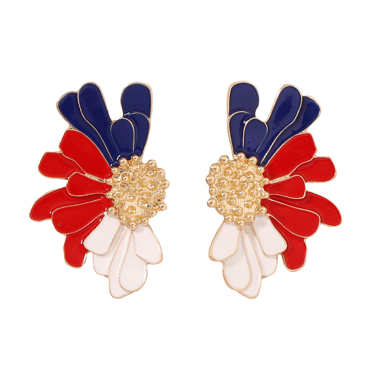 1 Pair Sweet Flower Enamel Plating Alloy Ear Studs display picture 7