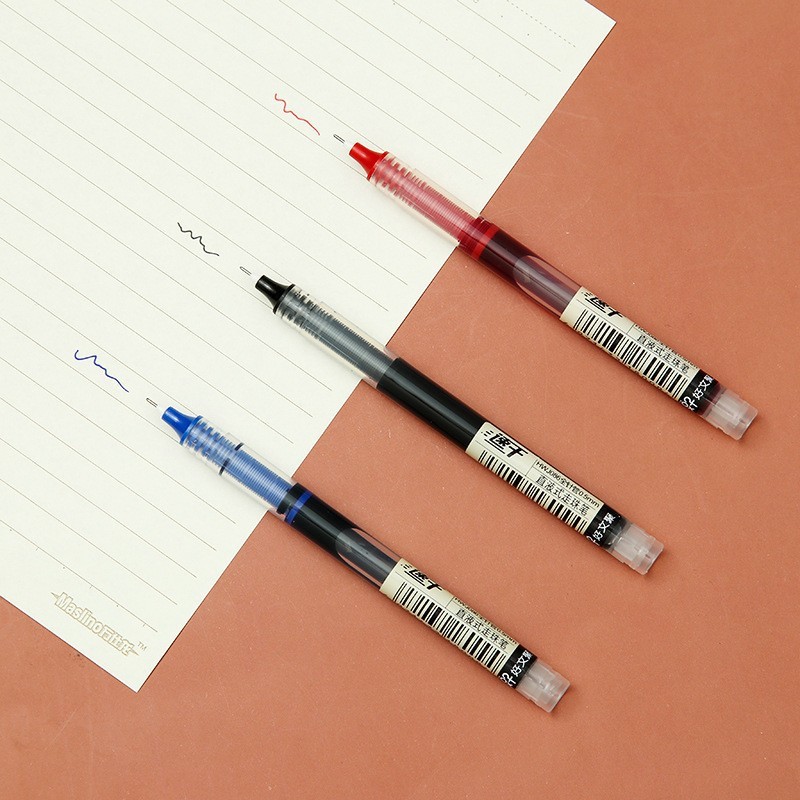 12色の直液式のボールペンの中性ペンの学生のカラーペンはノートをします。|undefined