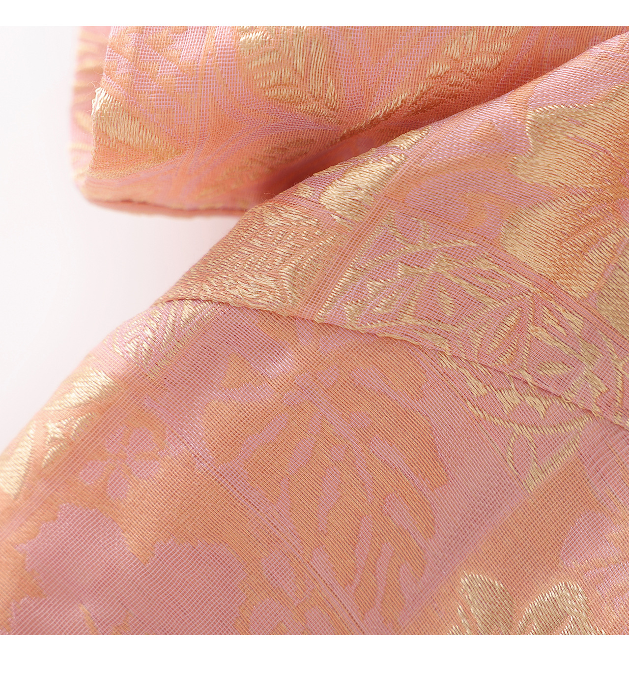 Đầm chữ A nữ jacquard họa tiết hoa nhí phong cách tiểu thư — màu hồng chi tiết 25
