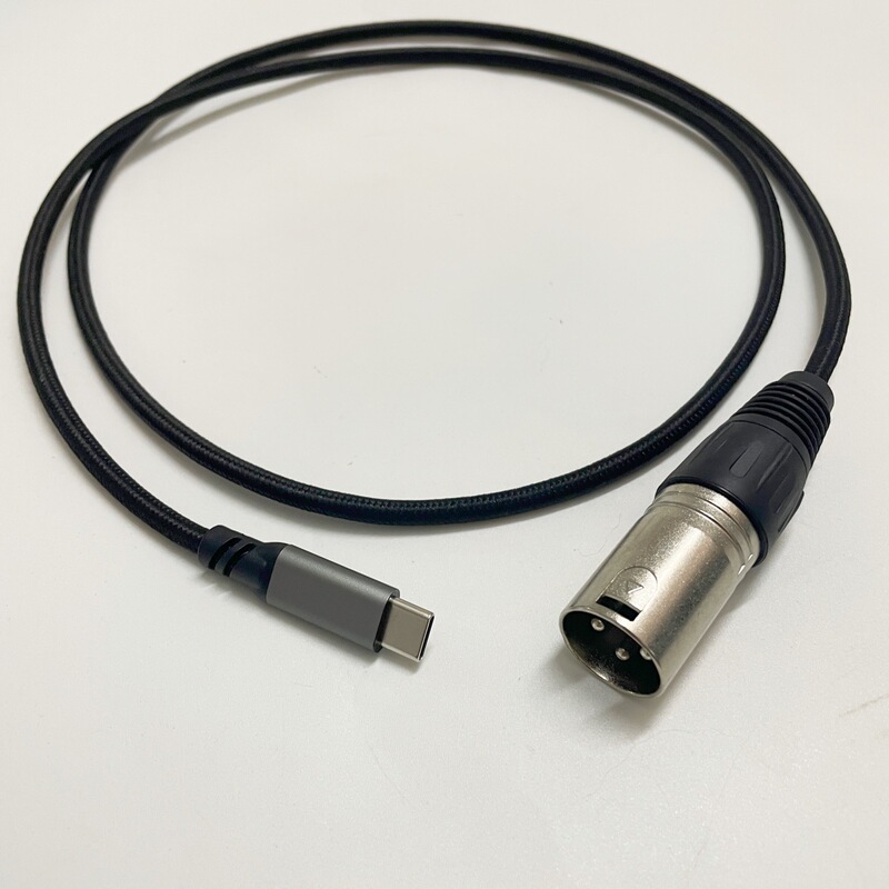 TypeC to XLR male and female USBC to Canon computer notebook connected to dynamic coil microphone recording cable 1 m