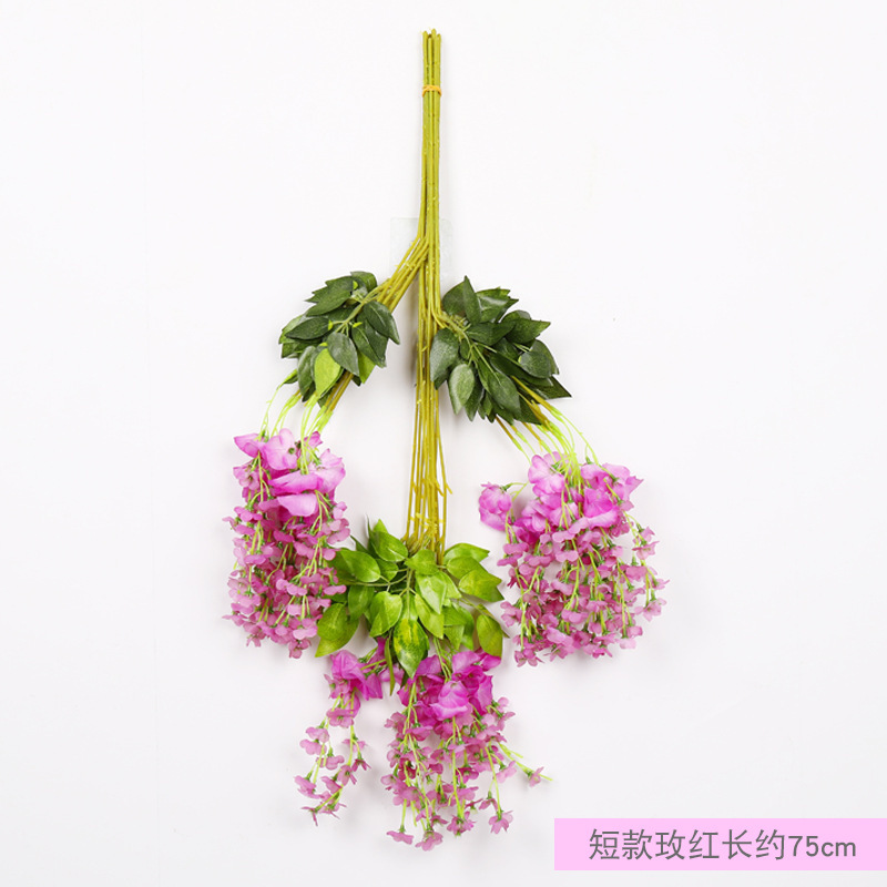 Flor de Glicinia, Flor de Techo Violeta, Flor de Glicinia para Bodas, Enredadera Decorativa, Enredadera de Flores Artificiales, Decoración del Hogar al por Mayor