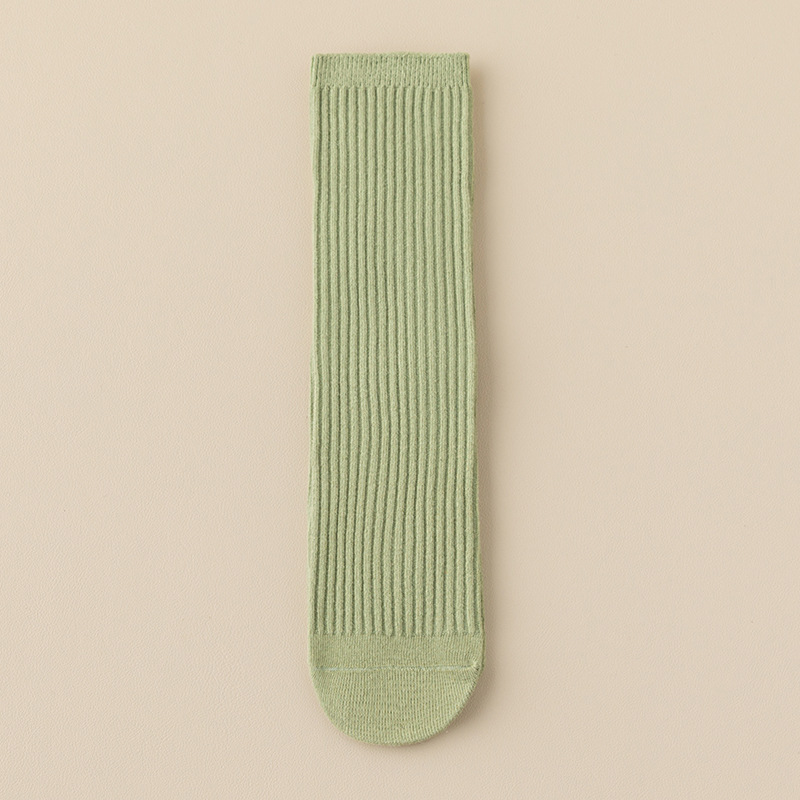 Calcetines de baile infantiles de colores brillantes, calcetines largos de color sólido para niños y niñas, calcetines hasta la pantorrilla de doble aguja, calcetines largos rectos al por mayor.