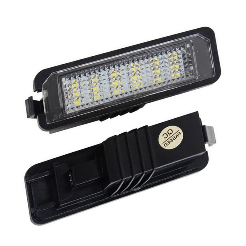 18LED license plate lights, suitable for Porsche and Volkswagen Golf MK4 Scirocco 08-14, white light, black frame, 2 pieces
