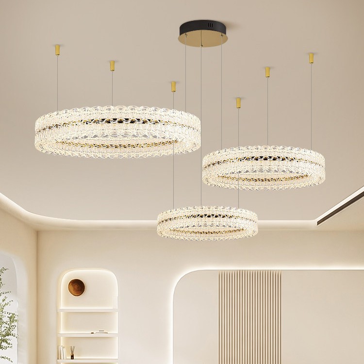 Luz lujosa lámpara de la sala de estar alta sensación moderna y simple atmósfera lámpara principal galaxia círculo de espectro completo lámpara de restaurante italiano