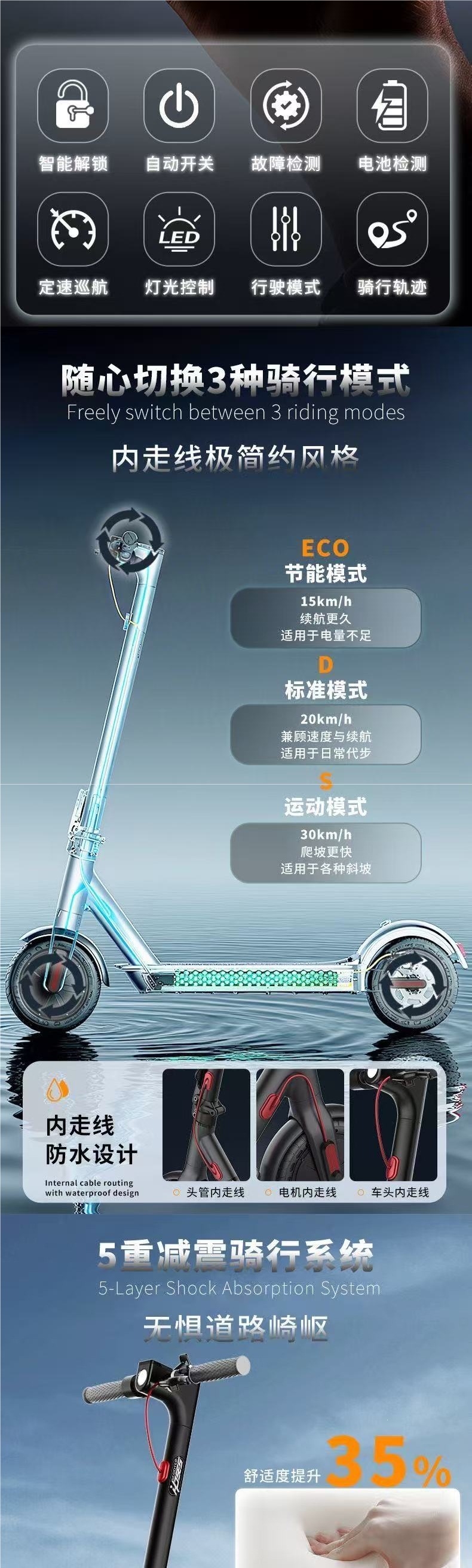 Electric scooter, foldable electric vehicle, easy to ride, lightweight two-wheeled transportation for adults, portable and compact, suitable for commuting
