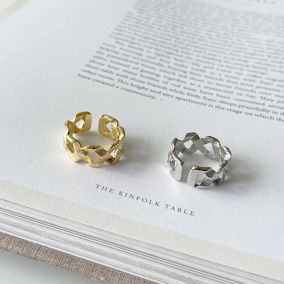 Fashion Geometric Stripe Copper Open Ring