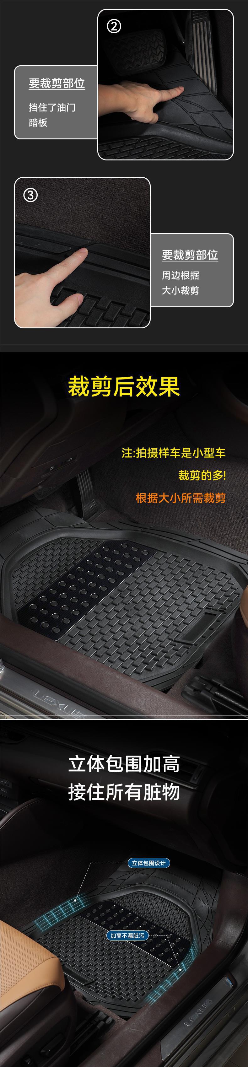 Car Floor Mat Single Piece for Driver's Seat, Waterproof, Non-Slip, Dirt-Resistant, Cuttable Silicone Carpet-Style Foot Mat Wholesale