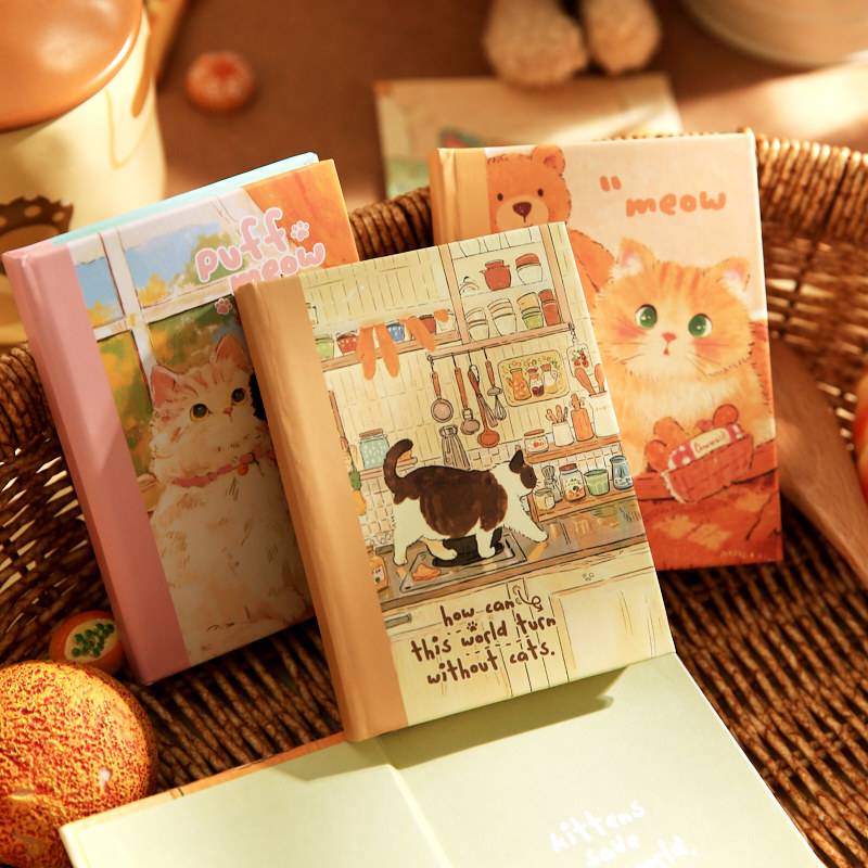 Mr. Paper A7, diario de Ao Woo, lindo y cálido, libro de cuentas manual de miau, cuaderno de notas de mensaje de estudiante, cuaderno