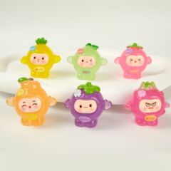 ネット赤爆金夜光果物卵仔創意diy樹脂アクセサリー車載置物キーホルダーins卸売り